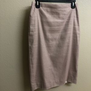 Pale Pink Linen Pencil Skirt EXPRESS